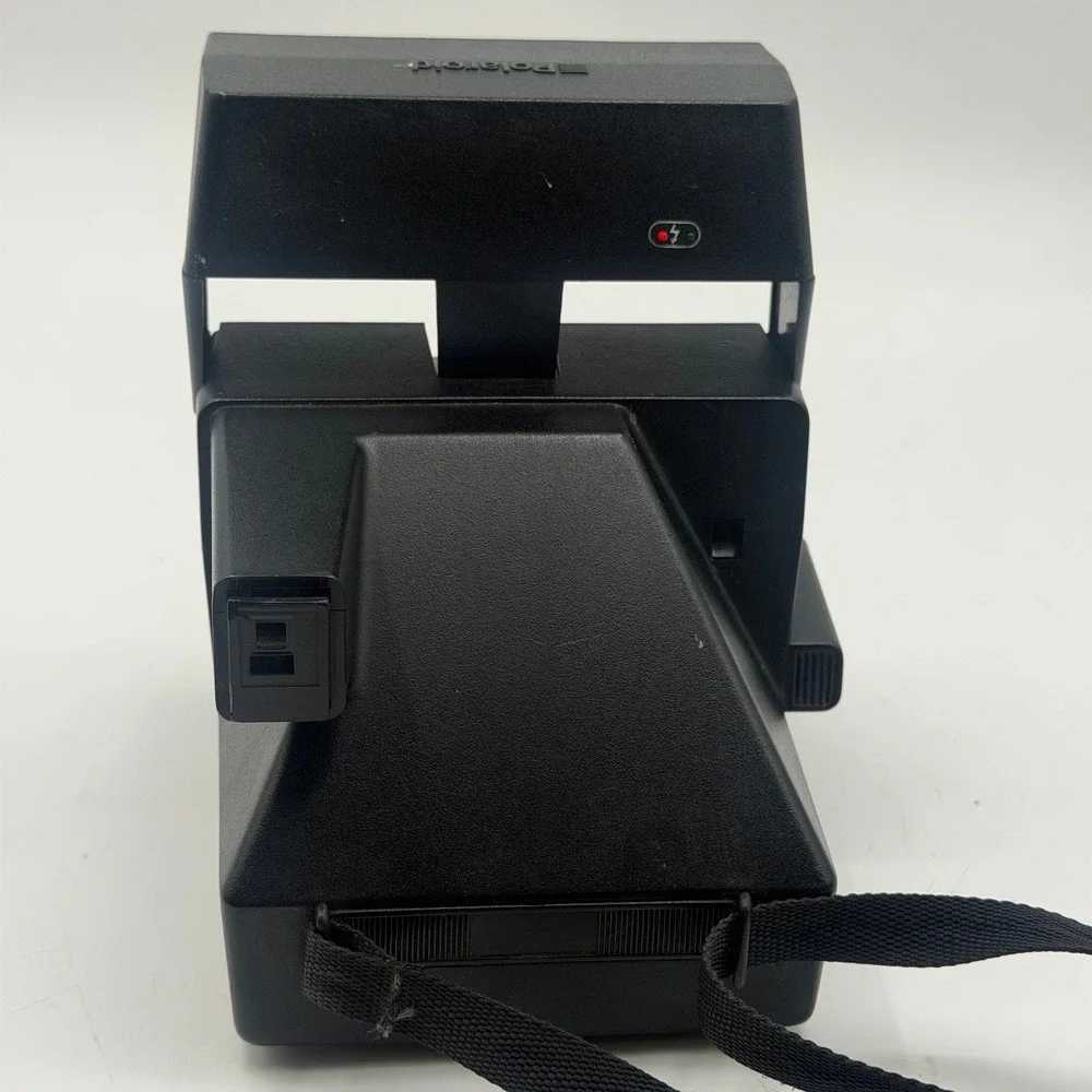 Polaroid Spirit 600 Vintage Instant Film Camera Black Silver Built-in Flash